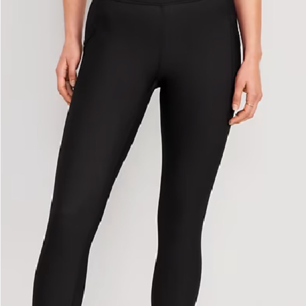 set of 2 High-Waisted PowerSoft Side-Pocket Crop Leggings for Women lot bulk
